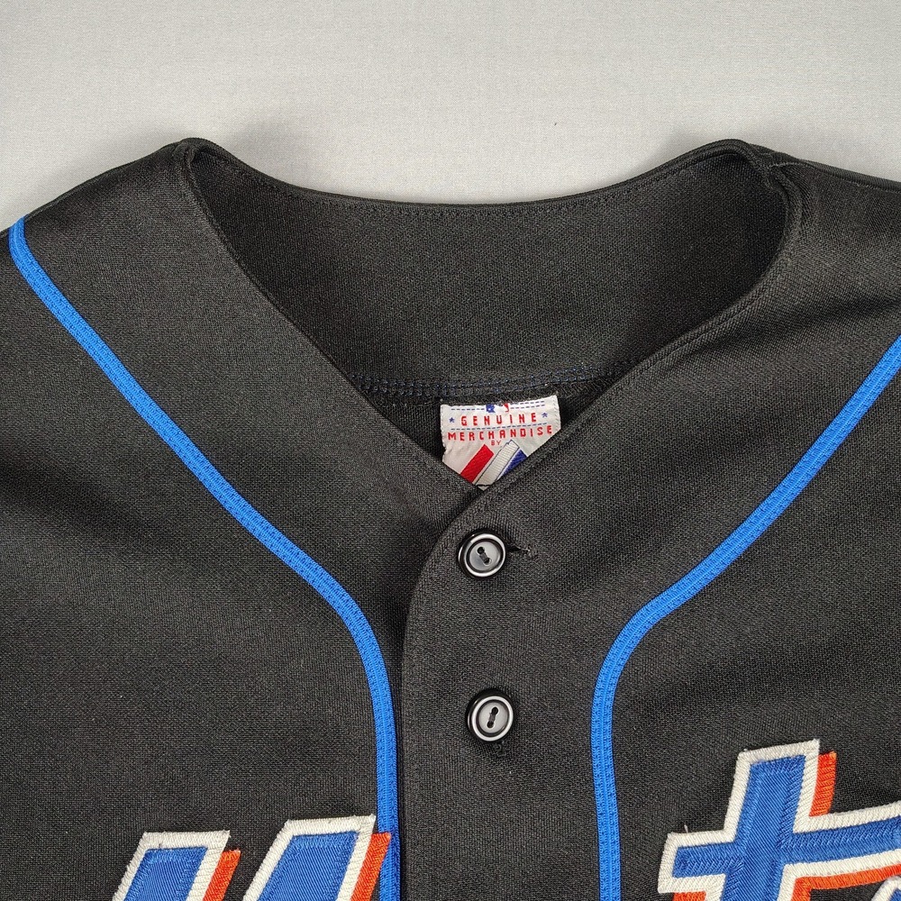 Vintage Majestic Jose Reyes #7 New York Mets Jersey Mens XL Black MLB Short Slv - Picture 3 of 16